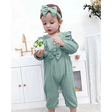 Mioglrie Newborn Baby Girl Clothes Romper Gifts Baby Girl Outfits Cotton Infant Girl Clothes Jumpsui...