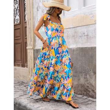 PRETTYGARDEN Floral Maxi Dress for Women - Summer 2025
