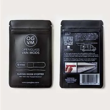 OpenGlass Van Mods - Sliding Door Stopper - Universal Fit for Sprinter, Promaster, Transit & Campervans - High-Grade Aluminum Van Door Stop, Accessories for Privacy w/Easy DIY Install, No Glue