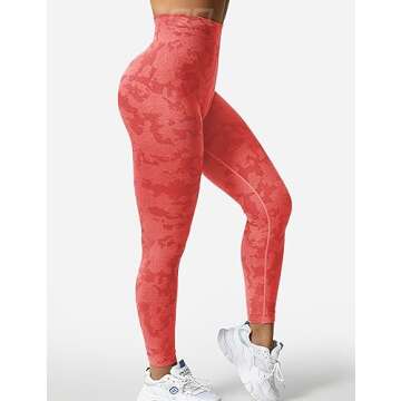 QOQ Yoga Pants for Women Workout Camo High Waisted Seamless Gym Athletic Leggings