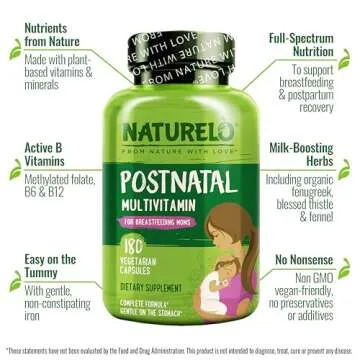 Premium NATURELO Postnatal Multivitamin for New Moms