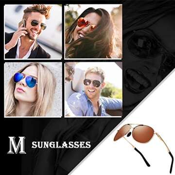 MXNX Polarized Aviator Sunglasses with UV400 Protection
