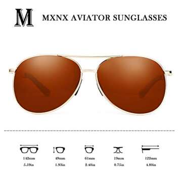 MXNX Polarized Aviator Sunglasses with UV400 Protection