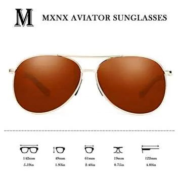 MXNX Polarized Aviator Sunglasses with UV400 Protection