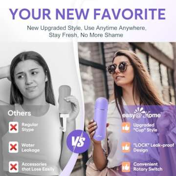 Easy@Home Portable Peri Bottle for Postpartum & Perineal Care: Handheld Bidet Perfect for Personal Hygiene Cleaning & Travel Friendly | 380ml Leakproof & Convenient Design | EPB-01 Purple