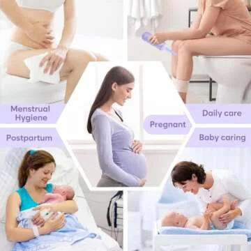 Easy@Home Portable Peri Bottle for Postpartum & Perineal Care: Handheld Bidet Perfect for Personal Hygiene Cleaning & Travel Friendly | 380ml Leakproof & Convenient Design | EPB-01 Purple
