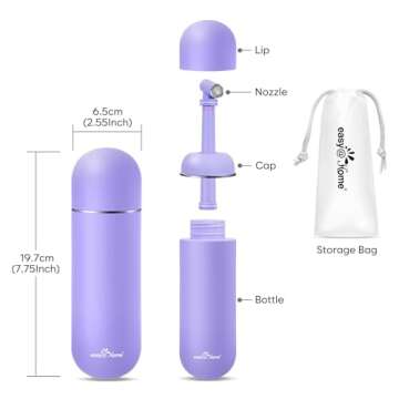 Easy@Home Portable Peri Bottle for Postpartum & Perineal Care: Handheld Bidet Perfect for Personal Hygiene Cleaning & Travel Friendly | 380ml Leakproof & Convenient Design | EPB-01 Purple