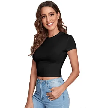 Shop Verdusa Women's Casual Crop Tee for Daily Wear