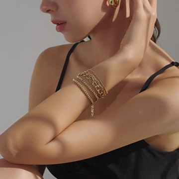 Adjustable Gold Beaded Bracelets Set for Women