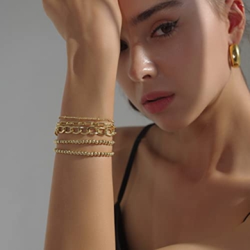 Adjustable Gold Beaded Bracelets Set for Women