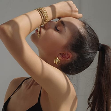 Adjustable Gold Beaded Bracelets Set for Women