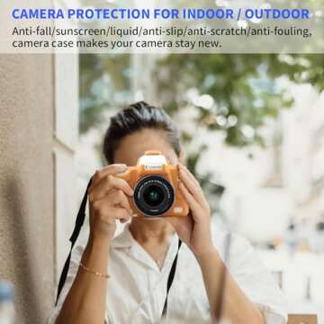 Easy Hood Camera Case for Canon EOS M50/M50 Mark II Digital Camera, Anti-Scratch Soft Silicone Case Cover Housing Protective Cover Protector Camera Body Skin Case (Brown)