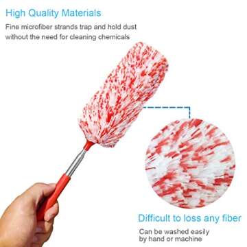 Extendable Microfiber Duster Set - Eco-Friendly Cleaning Tool