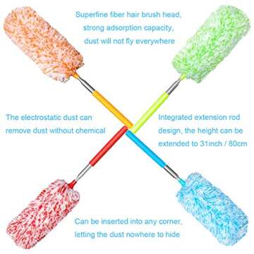 Extendable Microfiber Duster Set - Eco-Friendly Cleaning Tool