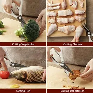 Heavy Duty Titanium Kitchen Scissors for Food Prep