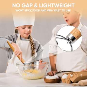 Maxjoy Danish Dough Whisk Wooden Bread Whisk with Stainless Steel Dough Hook - Traditional Dutch Whisk - Dough Mixer Hand Tool & Sourdough Bread Making Tools and Supplies