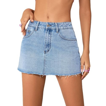 COZYEASE Women’s Denim Mini Skirt - Stylish, Comfy & Versatile