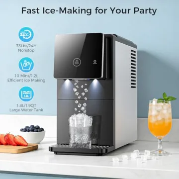 33 lbs/Day Nugget Ice Maker with Self-Cleaning Feature