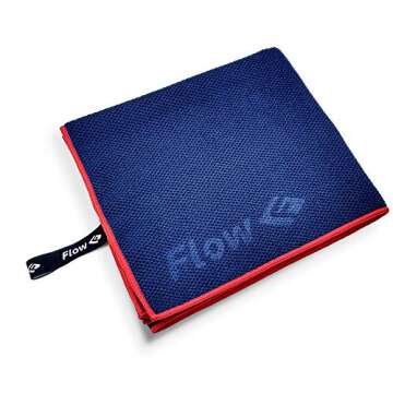 Flow Microfiber Quick Dry Swim Towel - Pool Towels for Competitive Swimming and Other Water Sports w...