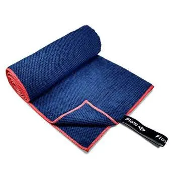 Flow Microfiber Quick Dry Swim Towel - Pool Towels for Competitive Swimming and Other Water Sports with Medium and Large Options Available (Navy, Large (60” x 30”))