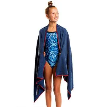 Flow Microfiber Quick Dry Swim Towel - Pool Towels for Competitive Swimming and Other Water Sports with Medium and Large Options Available (Navy, Large (60” x 30”))