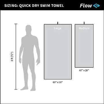 Flow Microfiber Quick Dry Swim Towel - Pool Towels for Competitive Swimming and Other Water Sports with Medium and Large Options Available (Navy, Large (60” x 30”))