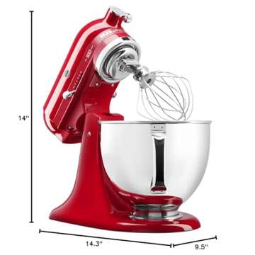 KitchenAid KSM180QHSD 100 Year Limited Edition Queen of Hearts Stand Mixer, Passion Red