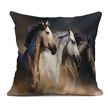 ArtSocket 4 Throw Pillow Covers with Horse Herd Design