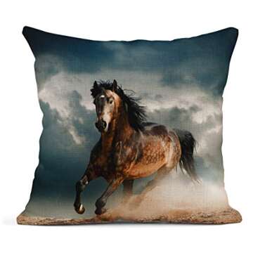 ArtSocket 4 Throw Pillow Covers with Horse Herd Design