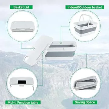 yETO 15L Collapsible Picnic Basket for Outdoor Adventures