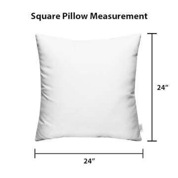 RSH DECOR: Sunbrella Square Throw Pillows Set of 2 | 24" x 24" | Water and Fade-Resistant Performance Fabric | Outdoor Pillow Covers with Down-Alternative Inserts | Shore Classic Black