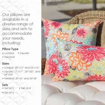 RSH DECOR: Sunbrella Square Throw Pillows Set of 2 | 24" x 24" | Water and Fade-Resistant Performance Fabric | Outdoor Pillow Covers with Down-Alternative Inserts | Shore Classic Black