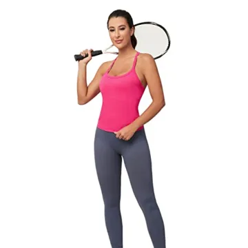 MathCat Women's Seamless Athletic Tank Top with Built-in Bra