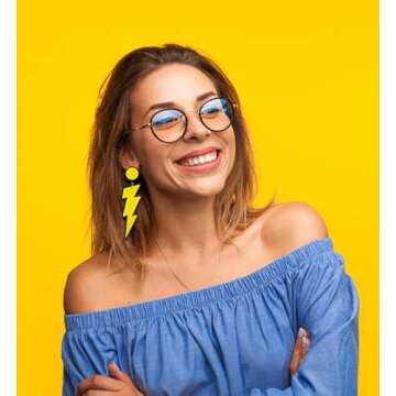 Stylish 80s Neon Bolt Earrings - Perfect Party Gift