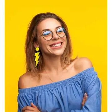 Stylish 80s Neon Bolt Earrings - Perfect Party Gift