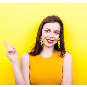 Stylish 80s Neon Bolt Earrings - Perfect Party Gift