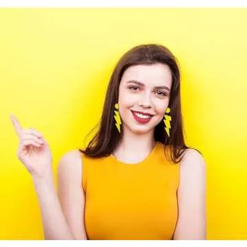 Stylish 80s Neon Bolt Earrings - Perfect Party Gift