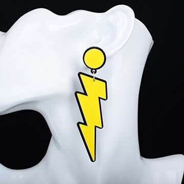 Stylish 80s Neon Bolt Earrings - Perfect Party Gift