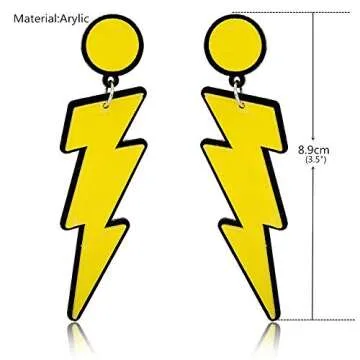 Stylish 80s Neon Bolt Earrings - Perfect Party Gift