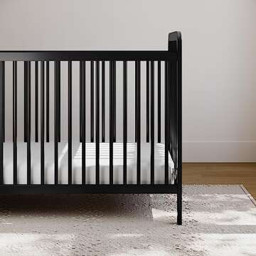 Storkcraft Pasadena 3-in-1 Convertible Crib (Black) – GREENGUARD Gold Certified, Converts to Daybe...