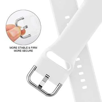 Sport Band Compatible with Apple Watch Bands 49mm 46mm 45mm 44mm 42mm, Soft Silicone Wristbands Strap with Classic Clasp for iWatch Series 10 9 SE 8 7 6 5 4 3 2 1 Ultra for Women Men, White