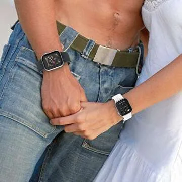 Sport Band Compatible with Apple Watch Bands 49mm 46mm 45mm 44mm 42mm, Soft Silicone Wristbands Strap with Classic Clasp for iWatch Series 10 9 SE 8 7 6 5 4 3 2 1 Ultra for Women Men, White