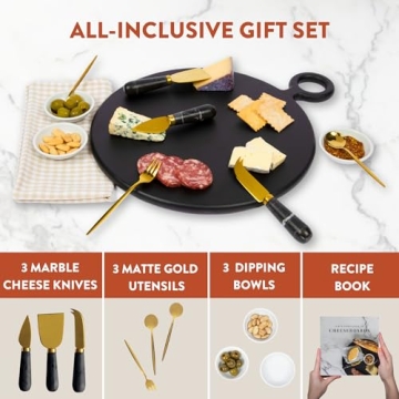 Bamboo Charcuterie Board Gift Set for Foodies and Hosts