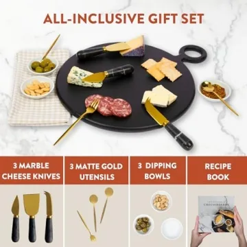 Bamboo Charcuterie Board Gift Set for Foodies and Hosts