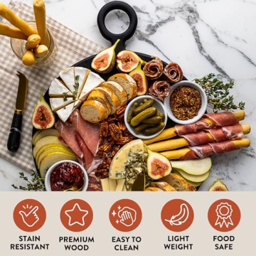 Bamboo Charcuterie Board Gift Set for Foodies and Hosts