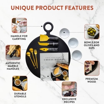 Bamboo Charcuterie Board Gift Set for Foodies and Hosts