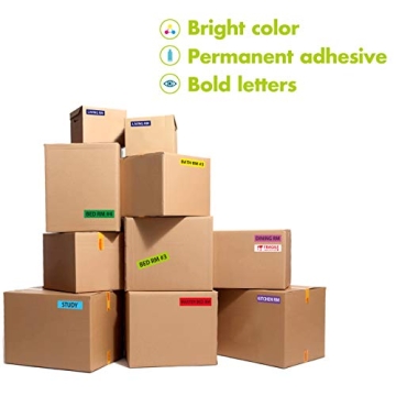 1200 Pcs Color-Coded Home Moving Box Labels for Easy Organization