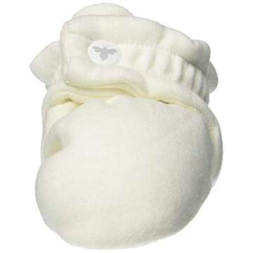Burt's Bees Baby Baby Booties Organic Cotton Newborn Shoes, Gender Neutral Color for Ages 0 to 9 Mon...