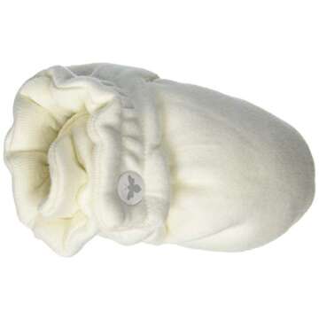 Burt's Bees Baby Baby Booties Organic Cotton Newborn Shoes, Gender Neutral Color for Ages 0 to 9 Months Old Slipper Sock, Eggshell White, 3 Unisex Infant