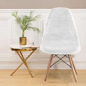 TOPCHANCES Stretch Shell Chair Cover,Mid Century Chair Covers Velvet Accent Chair Covers,Armless Chair Slipcovers Washable Chair Protector for Dining Living Room Bedroom
